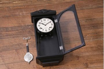 アンティーク雑貨　昭和期　SEIKOSHA(精工舎、セイコー)　14DAY　クラシックなゼンマイ式掛け時計(振り子時計、柱時計)