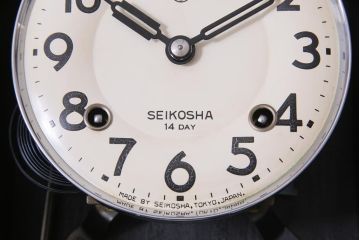 アンティーク雑貨　昭和期　SEIKOSHA(精工舎、セイコー)　14DAY　クラシックなゼンマイ式掛け時計(振り子時計、柱時計)