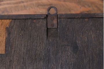 アンティーク雑貨　昭和レトロ　リズム時計工業　ゼンマイ式　ゴールドラインがシックな掛け時計(振り子時計、柱時計)