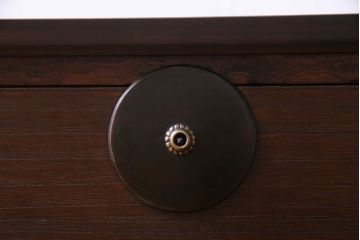 リメイク家具　総桐材　銅金具　趣きあふれる佇まいが魅力的な時代箪笥ローチェスト(リビングボード、衣装箪笥、引き出し、桐箪笥、桐たんす)