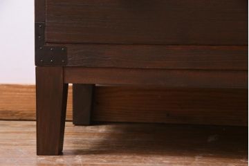 リメイク家具　総桐材　銅金具　趣きあふれる佇まいが魅力的な時代箪笥ローチェスト(リビングボード、衣装箪笥、引き出し、桐箪笥、桐たんす)