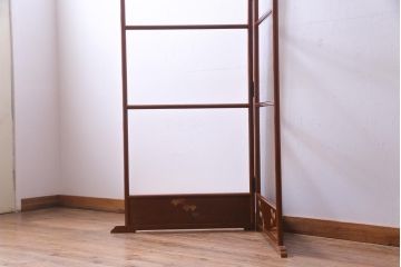 アンティーク雑貨　古民具　輪島塗　山本幸三郎作　梨地　蔦の葉モチーフが描かれた衣桁(ハンガーラック、着物掛け)