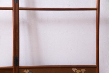 アンティーク雑貨　古民具　輪島塗　山本幸三郎作　梨地　蔦の葉モチーフが描かれた衣桁(ハンガーラック、着物掛け)