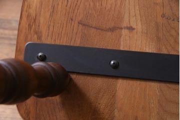 ヴィンテージ家具　国産ビンテージ　ナラ材　座面低め　男前な雰囲気漂うスモーカーズボウ(板座チェア、椅子、ダイニングチェア)(2)