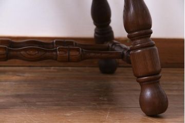 ヴィンテージ家具　国産ビンテージ　ナラ材　座面低め　男前な雰囲気漂うスモーカーズボウ(板座チェア、椅子、ダイニングチェア)(3)
