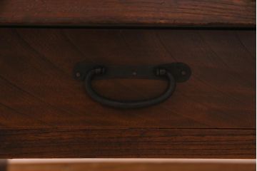 アンティーク家具　和製アンティーク　総ケヤキ材一枚板　重厚感漂う大振りな文机(センターテーブル)
