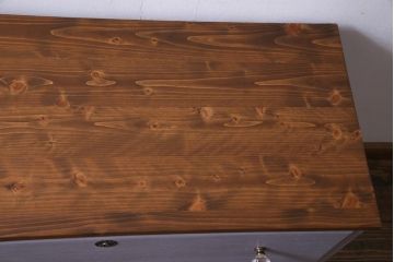 ペイント家具　箪笥をフレンチ風にアレンジしたリメイクローボード(リビングボード)