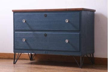 ペイント家具　洋風にアレンジしたリメイク箪笥ローボード(リビングボード)