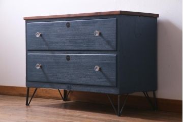 ペイント家具　洋風にアレンジしたリメイク箪笥ローボード(リビングボード)
