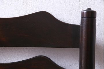 ビンテージ　松本民芸家具　#23型　ラッシ座面　山並みの背貫が素敵なラダーバックチェア(椅子)(定価約17.2万円)(1)