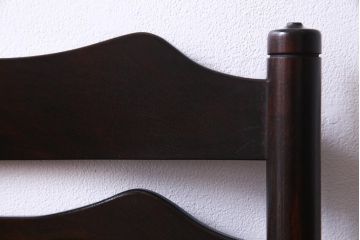 ビンテージ　松本民芸家具　#23型　ラッシ座面　山並みの背貫が素敵なラダーバックチェア(椅子)(定価約17.2万円)(2)
