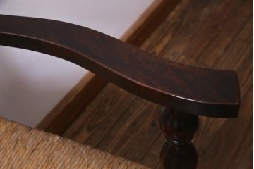 ビンテージ　松本民芸家具　#23型　ラッシ座面　山並みの背貫が素敵なラダーバックチェア(椅子)(定価約17.2万円)(2)