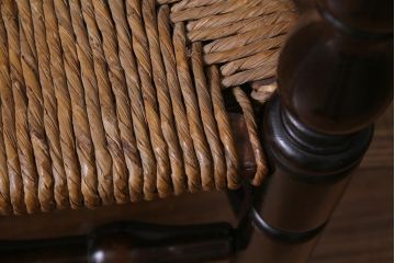 ビンテージ　松本民芸家具　#23型　ラッシ座面　山並みの背貫が素敵なラダーバックチェア(椅子)(定価約17.2万円)(2)