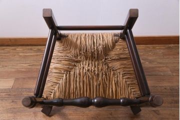 ビンテージ　松本民芸家具　#23型　ラッシ座面　山並みの背貫が素敵なラダーバックチェア(椅子)(定価約17.2万円)(2)