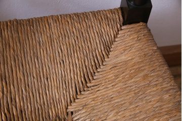 ビンテージ　松本民芸家具　#23型　ラッシ座面　山並みの背貫が素敵なラダーバックチェア(椅子)(定価約17.2万円)(3)
