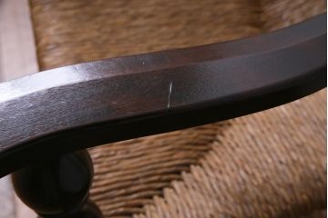 ビンテージ　松本民芸家具　#23型　ラッシ座面　山並みの背貫が素敵なラダーバックチェア(椅子)(定価約17.2万円)(3)