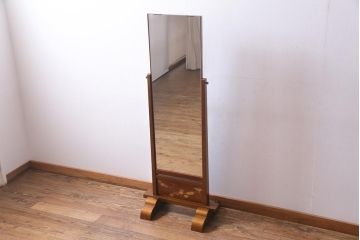 アンティーク雑貨　中古　山本幸三郎作　輪島塗　梨地蔦蒔絵　上品な高級感漂う姿見(鏡、ミラー)
