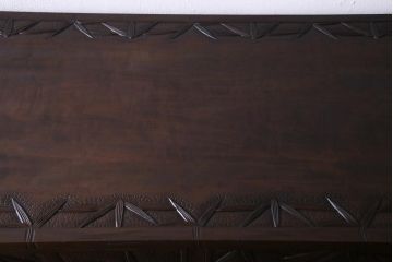 中古　伝統工芸軽井沢彫り　竹の彫りが珍しい上品な趣きのチェスト(衣装箪笥、洋服タンス)