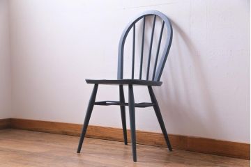 ペイント家具　イギリスビンテージ　ERCOL(アーコール)　シックな色合いのフープバックチェア(椅子、ダイニングチェア、ヴィンテージ)