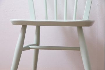 ペイント家具　イギリスビンテージ　ERCOL(アーコール)　ミントグリーンのフープバックチェア(椅子、ダイニングチェア)