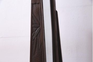 中古　伝統工芸　軽井沢彫り　情緒あふれる竹の意匠が見事なドレッサー(鏡台、ミラー)