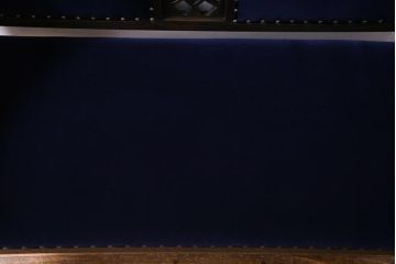 ラフジュ工房オリジナル　大正ロマン　深いブルーがおしゃれな2人掛けソファ(ダイニングソファ、ラブソファ)