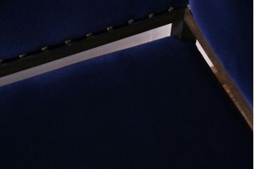ラフジュ工房オリジナル　大正ロマン　深いブルーがおしゃれな2人掛けソファ(ダイニングソファ、ラブソファ)