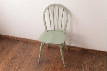 イギリスビンテージ　ペイント家具　ERCOL(アーコール)　優しげなカラーが魅力のフープバックチェア(椅子、ダイニングチェア)