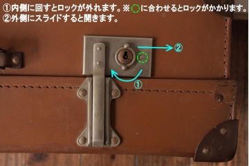 アンティーク雑貨　イギリスアンティーク　CHENEY(チェイニー)　レトロな魅力が漂うトランク(鞄、カバン、ディスプレイ)