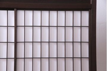 和製アンティーク　古い木の味わいが魅力的な障子戸付き衝立(パーテーション、つい立て、仕切り)