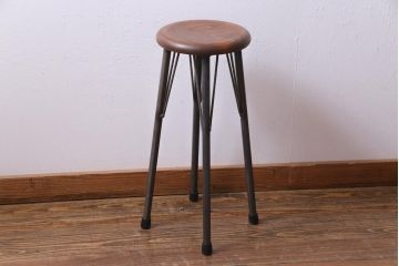 ラフジュ工房オリジナル　シンプルで馴染みやすいハイスツール(椅子)(2)