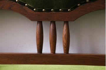 ラフジュ工房オリジナル　大正ロマン香るナラ材製の2人掛けソファ(ベンチ、ダイニングソファ)