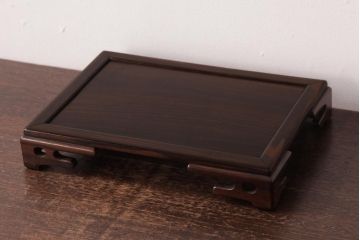 アンティーク雑貨　和製アンティーク　縞黒檀材　縞模様の杢目が美しい花台(盆栽卓、飾り台)