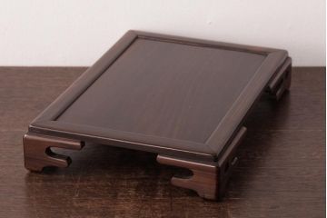 アンティーク雑貨　和製アンティーク　縞黒檀材　縞模様の杢目が美しい花台(盆栽卓、飾り台)