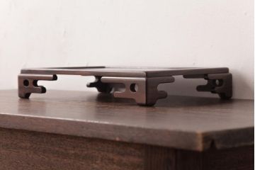 アンティーク雑貨　和製アンティーク　縞黒檀材　縞模様の杢目が美しい花台(盆栽卓、飾り台)