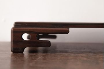 アンティーク雑貨　和製アンティーク　縞黒檀材　縞模様の杢目が美しい花台(盆栽卓、飾り台)