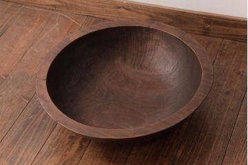 アンティーク雑貨　和製アンティーク　深みのある木味が素敵なこね鉢(ディスプレイ雑貨)