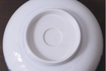 古民具　大正昭和初期　山水図　素朴ながら味わい深い9寸深鉢(深皿、和食器)