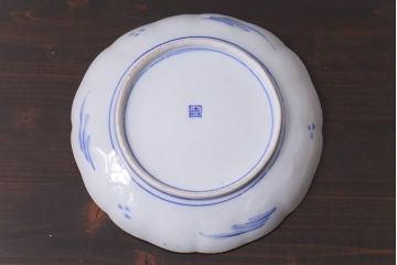 古民具・骨董　明治期　紅葉に鹿　7寸染付皿(和食器)2枚セット