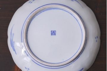 古民具・骨董　明治期　紅葉に鹿　7寸染付皿(和食器)2枚セット
