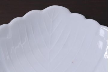 古民具・骨董　幕末明治期　櫛高台　葉文変形皿(中皿、和食器、鍋島焼)2枚セット