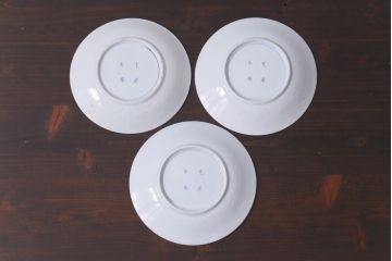 古民具・骨董　江戸期　古伊万里　山水図の中皿(和食器)3枚セット