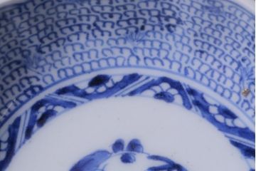 古民具・骨董　幕末期　伊万里　微塵唐草文　なます皿(鉢、和食器)3枚セット