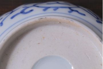 古民具・骨董　幕末期　伊万里　微塵唐草文　なます皿(鉢、和食器)3枚セット