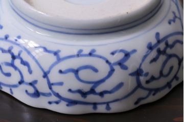 古民具・骨董　幕末期　伊万里　微塵唐草文　なます皿(鉢、和食器)3枚セット