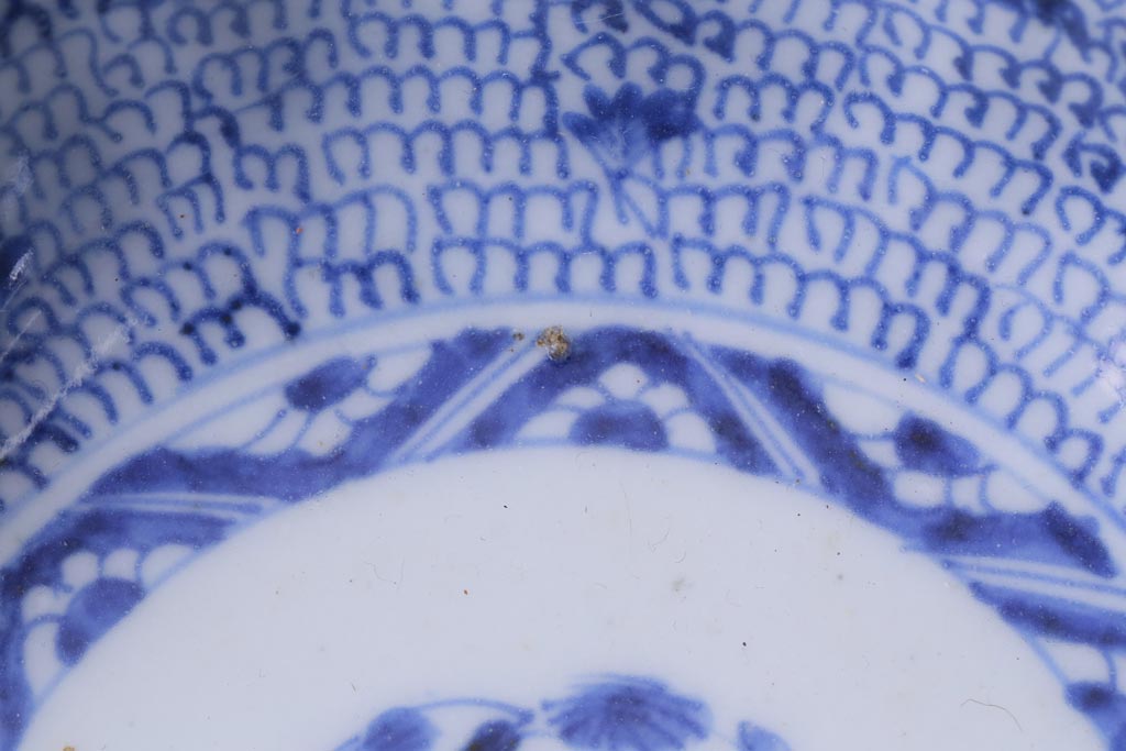 古民具・骨董　幕末期　伊万里　微塵唐草文　なます皿(鉢、和食器)2枚セット