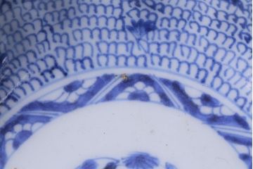 古民具・骨董　幕末期　伊万里　微塵唐草文　なます皿(鉢、和食器)2枚セット