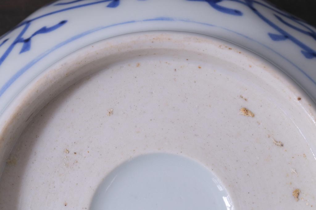 古民具・骨董　幕末期　伊万里　微塵唐草文　なます皿(鉢、和食器)2枚セット