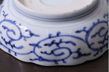 古民具・骨董　幕末期　伊万里　微塵唐草文　なます皿(鉢、和食器)2枚セット