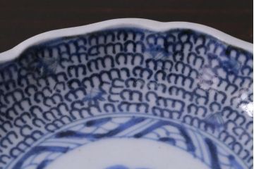 江戸後期　伊万里　成化年製　微塵(みじん)唐草・蛸唐草文　染付小皿2枚セット(和食器)